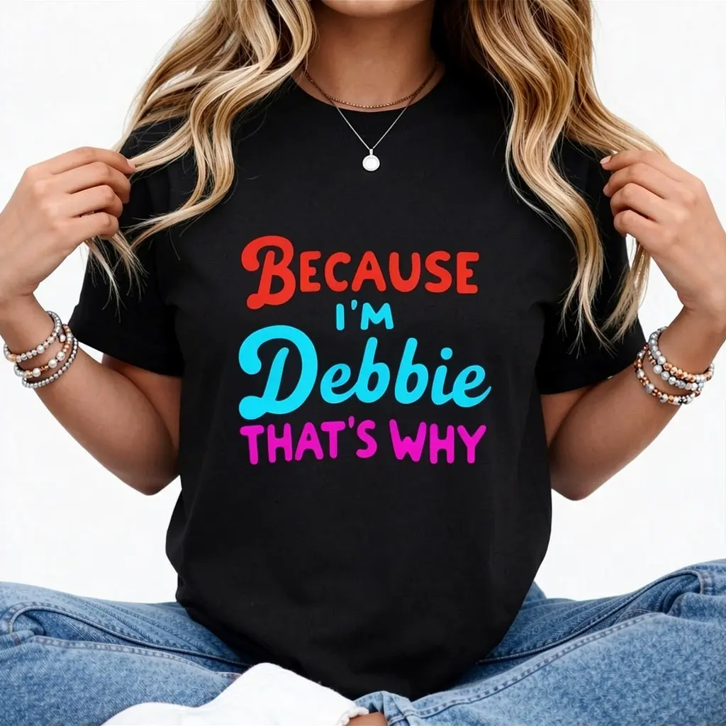 Debbie Name Graphic T-Shirt, Cute Fashion Outfit for Her, Comfort Cotton Top, Perfect Valentine's Day Gift, Birthday Present For Friends Family, Oversized Style, Best Gift For Debbie Women Teens, Trendy Apparel, Daily Wear Shirt, Personalized Tee