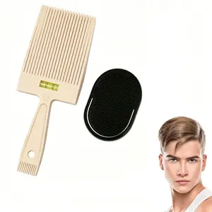 Men's Grooming Kit Set, Professional Haircut Comb with Level Indicator, Mustache Massage Brush, 2 Pieces, Beauty Care Essentials