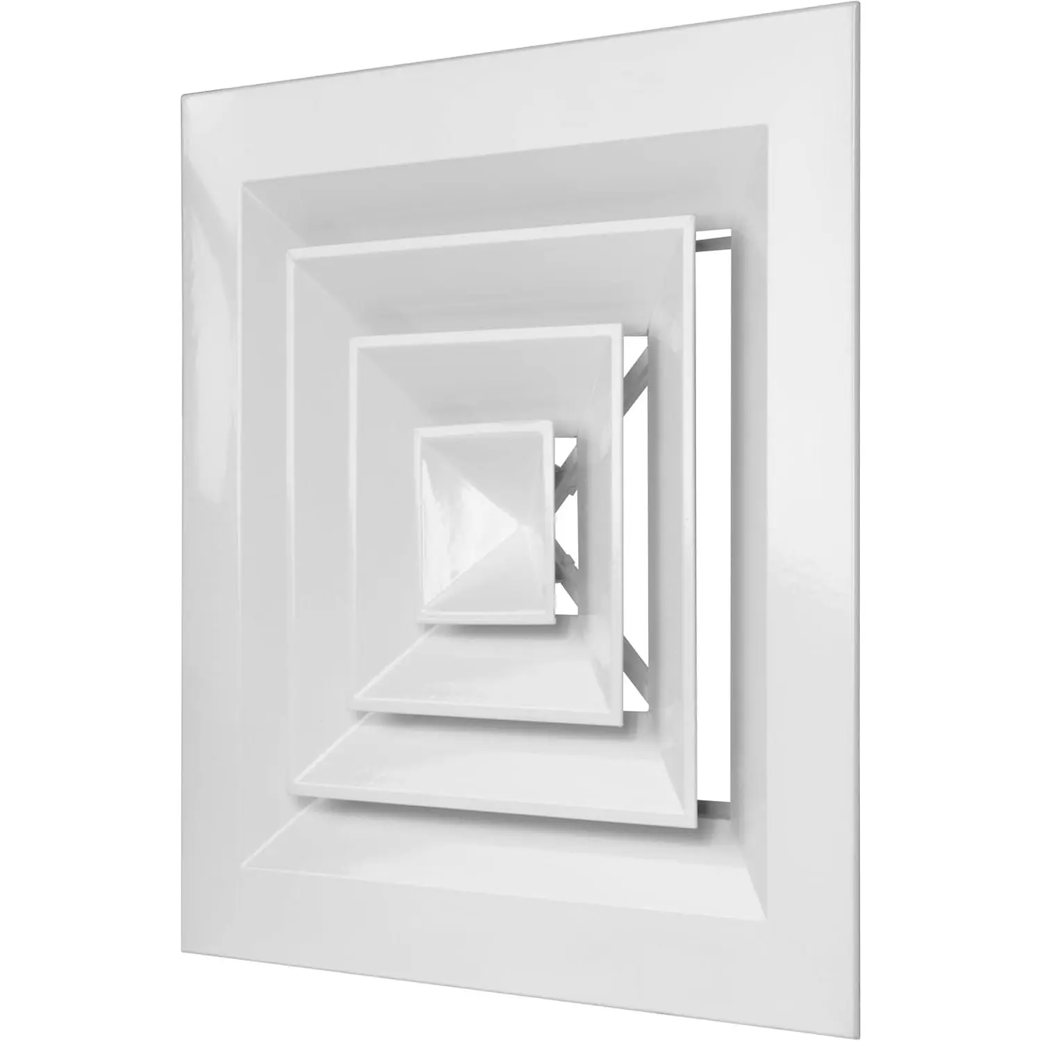 9 x 9 Inch ( Size) Square Ceiling Diffuser -  Air  Cover for Drop Ceiling - Air Deflector for Ceiling , HVAC Air , 4-Way Airflow - Fits Plenum Ceiling Box & AC
