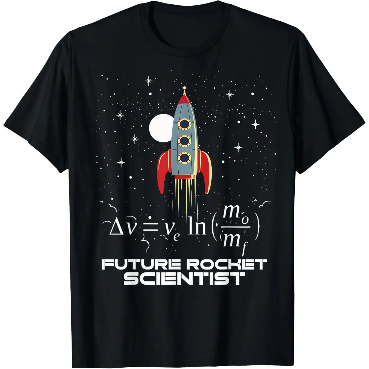 Future Rocket Scientist Tsiolkovsky Rocket Equation Graphic T-Shirt, Rocket Themed Apparel, Back To School STEM Tee For Space Science Lovers AM0002