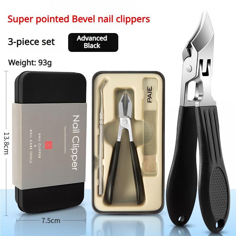 2026 Upgrade Anti-Splash Pointed Angled Nail Clippers - Professional Fingernail Toenail Cutter for Home Salon Manicure Pedicure Tools