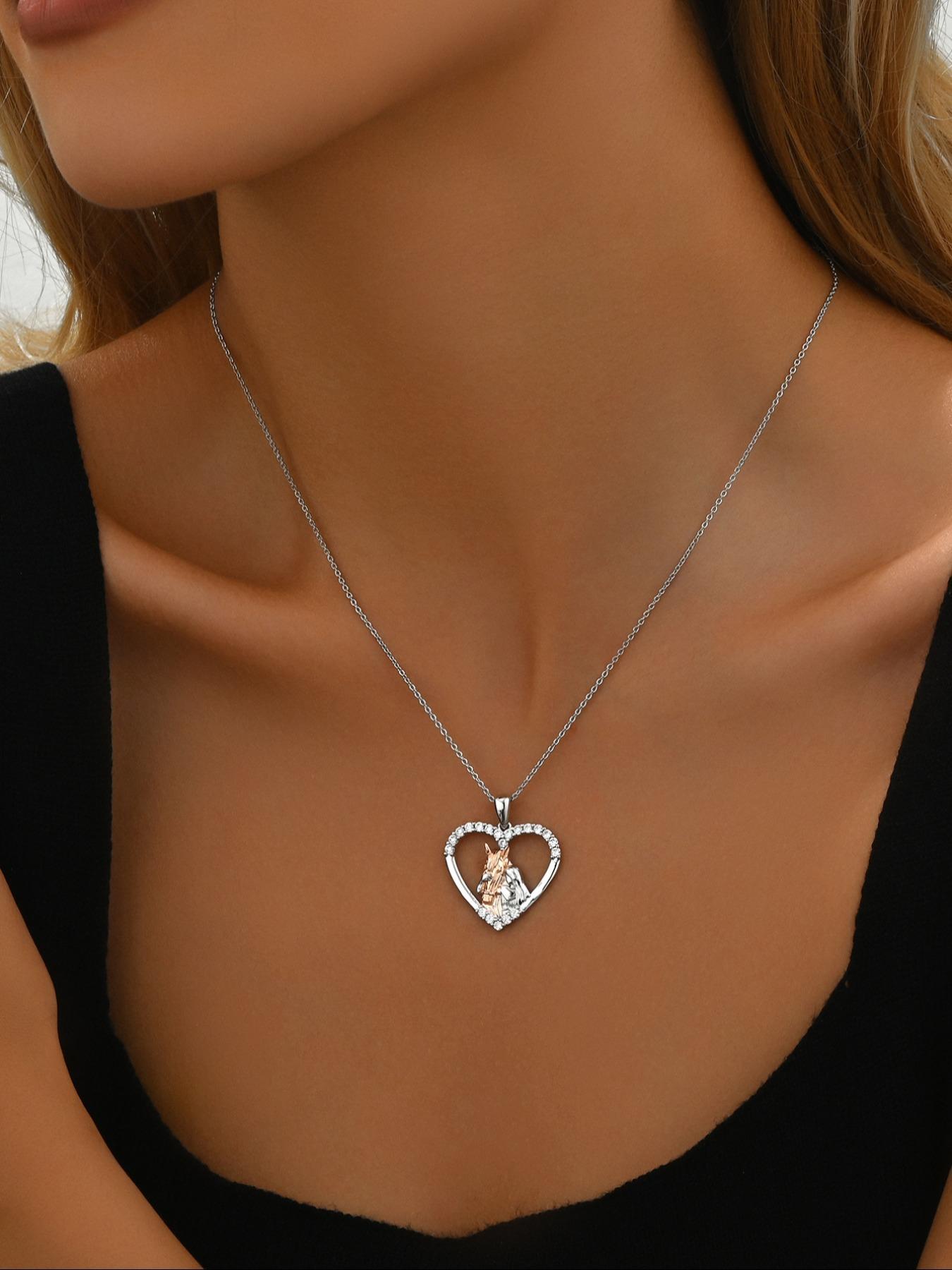 925 Sterling Silver Horse Design Necklace for Women, Fashion Jewelry for Party Clothing Decor, Trendy All-match & Exquisite Jewelry for Birthday Gift, Sentimental Necklaces, Animal Pendant