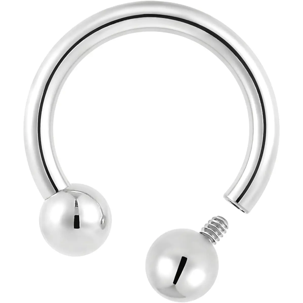G23 Titanium 16G 14G 12G 10G Internally Threaded Circular Barbell Horseshoe Septum Nose Lip Ring Earring | Nickel Free Implant Grade | 6mm - 12mm