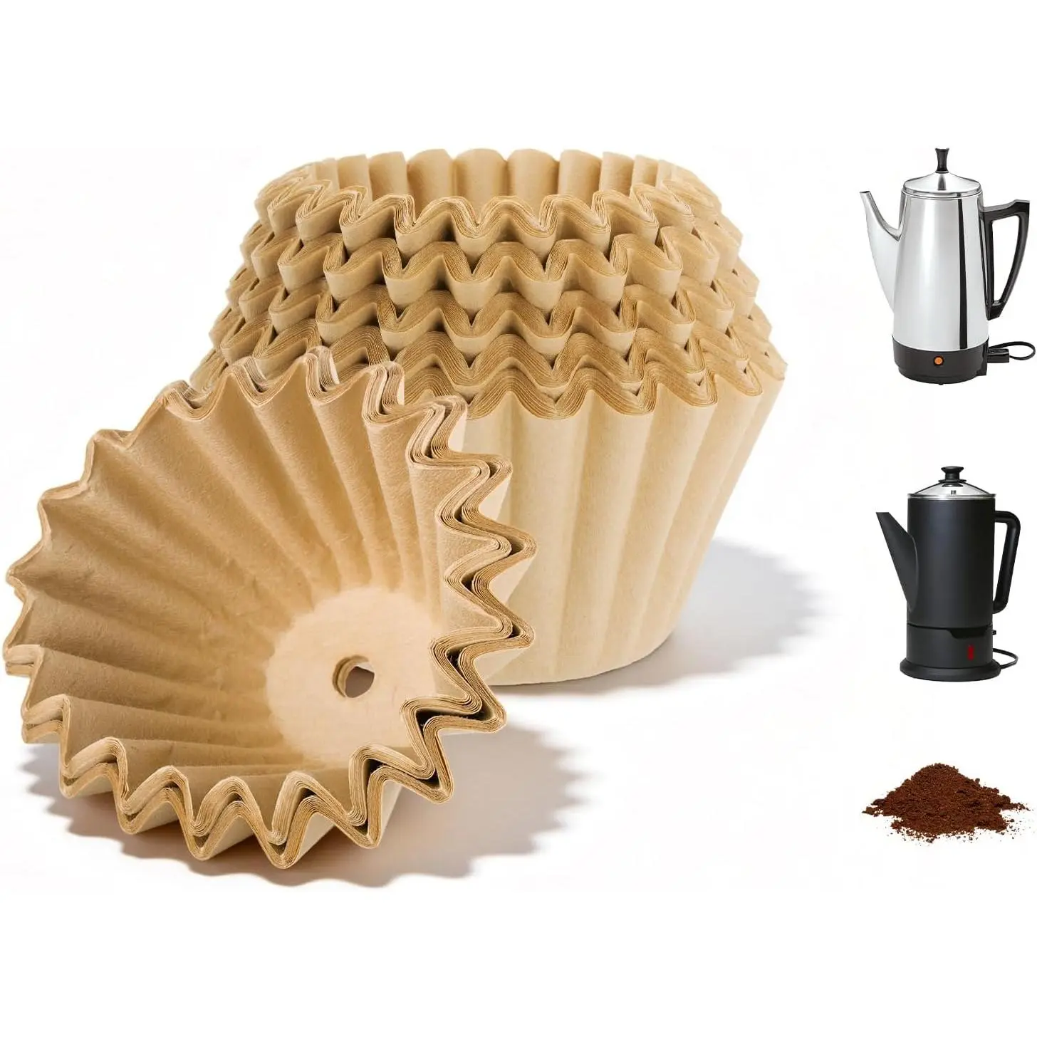 Percolator Coffee Filters Compatible with Percolator Coffee Pot Electric, Percolator Coffee Filters with Hole for 12 Cup Coffee Maker, Disposable Coffee Filters for Daily Use & office