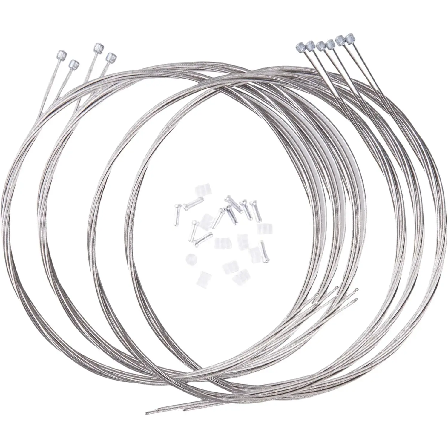 10Pcs 2100MM Universal Bicycle Shifter Cable Stainless Steel Shift Wire Kit for Mountain and Road Bike With Cable Tips and O-rings
