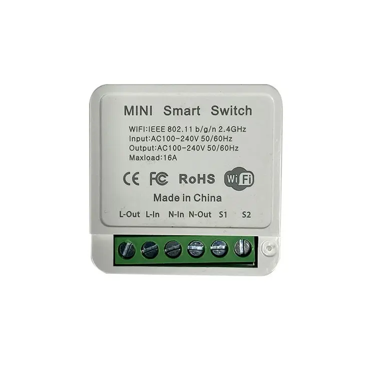 Tuya Compact Wi-Fi Enabled Hidden Flush Mount Electronic Switch Module (4.2*4.2cm) - Premium Internal Components Smart Controller, Alexa Voice Control, Voice & App Remote Access, Timing Mode, Easy Indoor Installation, Smart Home Integration, App Control