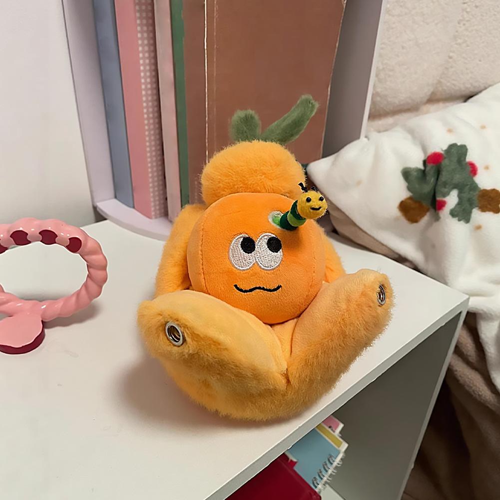 Lifelike Peelable Orange Segments Fruit Plush Toy Stuffed Soft Simulation Food Keychain Backpack Pendant Cartoon Toy Gift