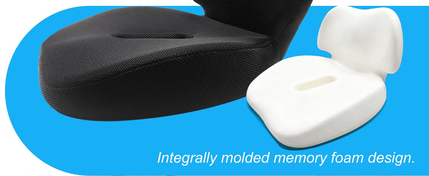 Seat Cushion, Wheelchair,Lumbar&Back,Bed Sore for Butt,Relieve Sciatica,Coccyx for Office Chair, Home - Relieves Pressure,Washable Cover(Black)