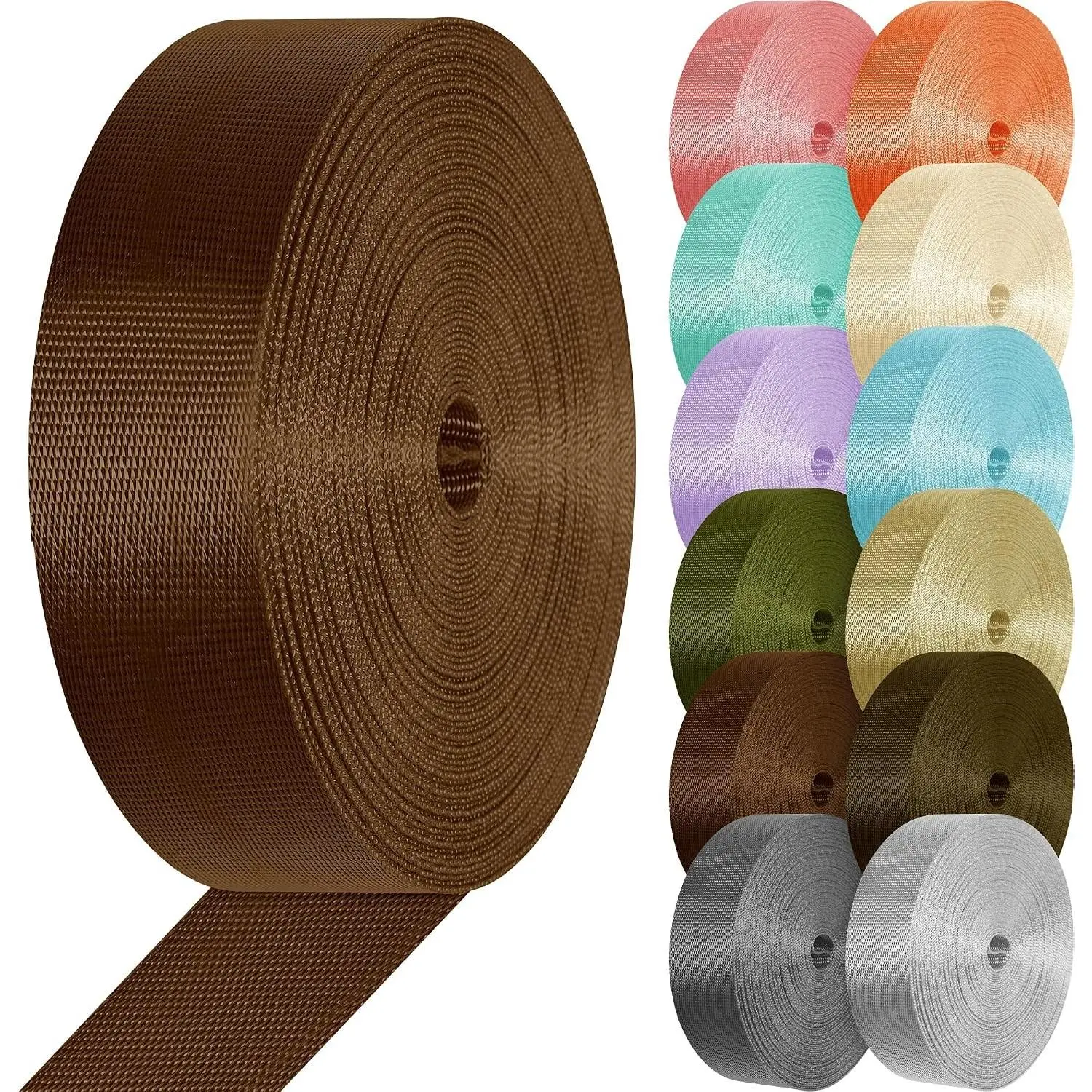 1 inch 1.5 inch Lightweight Flat Nylon Webbing Strap for Climbing Crafting DIY Repair Belt Camping Hiking Indoor Outdoor Sports
