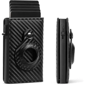 Wallet Card Holder for Men: Leather, RFID Blocking, Slim, Minimalist, 6-9 Card Capacity, Gift for Husband Boyfriend