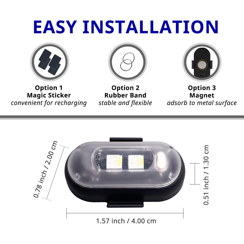 Magnetic RGB LED Strobe Light, Wireless Remote Control Car Light, Led Car Ambient Light, Waterproof LED Light for Car, Motorcycle, Bike, Camping, Truck, Boat, Night Warning Light Footwell lights Valentine's Day Father's Day Gift for Him Her Dad