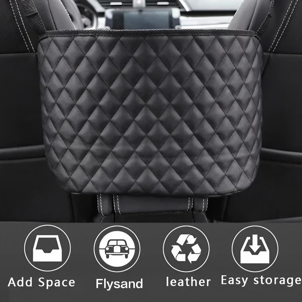 Car Seat Storage Bag, Quilted Design Car Seat Organizer, Car Seat Interval Storage Bag, Car Accessory, Universal Car Interior Accessories for Stowing & Tidying