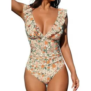 Women's Smart Sculpt Shaping Swimsuit U-Ring Cut Out Slimming Swimwear One Piece Tummy Tucking Bathing Suit