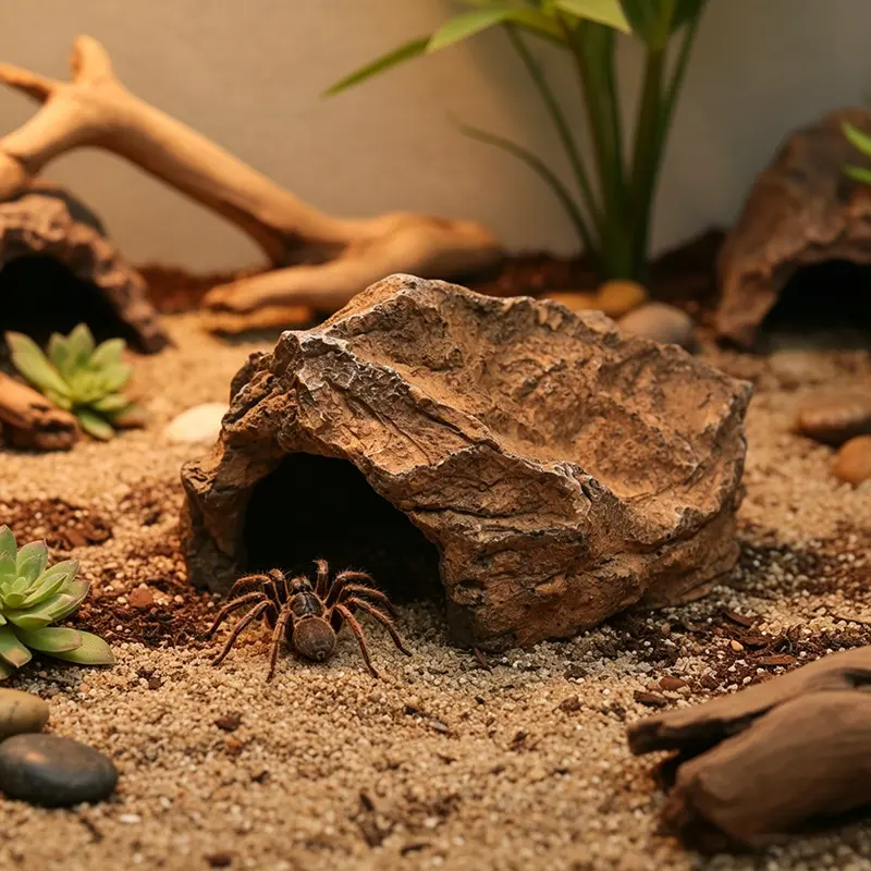 Reptile Hideout Leopard Gecko Spider Frog Scorpion Tank Cave Turtle Basking Platform Aquarium Decoration Habitat Supplies 80+ chars for SEO & clicks