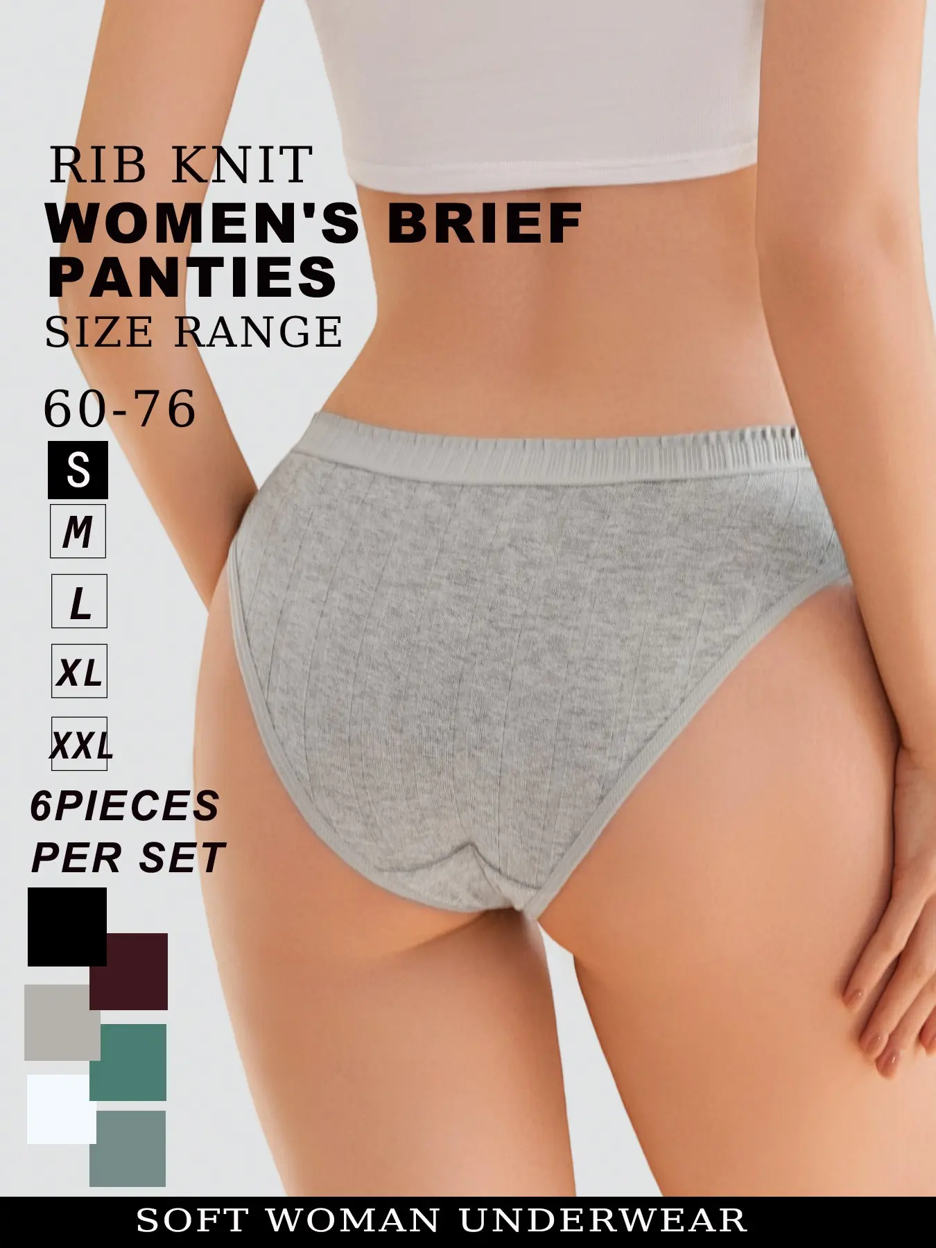 6-Pack New Summer Women's Triangle Pants, Soft Breathable Fabric, Knitted Stretch Underwear, Opaque, Wide Waistband, Hand Washable, Multiple Colors, Comfortable Daily Underwear Panties, Soft Fit Panty