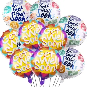 10pcs Recovery Theme Party Balloons, Aluminum Foil Balloons for Family Friends, Get Well Soon Gifts, Perfect for Celebrations