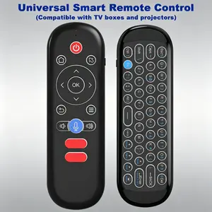 Wireless Smart Air Mouse Remote Control, Rechargeable Home Appliance Remote Control with Mini Keyboard, Backlight, 6-axis Gyroscope, Voice Search, Anti-lost Function Remote Control for Smart TV Wireless Remotes