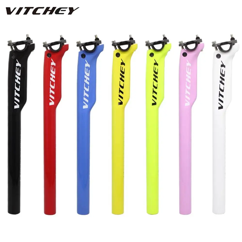 Vitchey Full Carbon Fiber Bike Seatpost 27.2/30.8/31.6350/400mm Lightweight MTB Road Bicycle Seat Tube Ultralight Cycling Seat Post For Mountain Road Bike