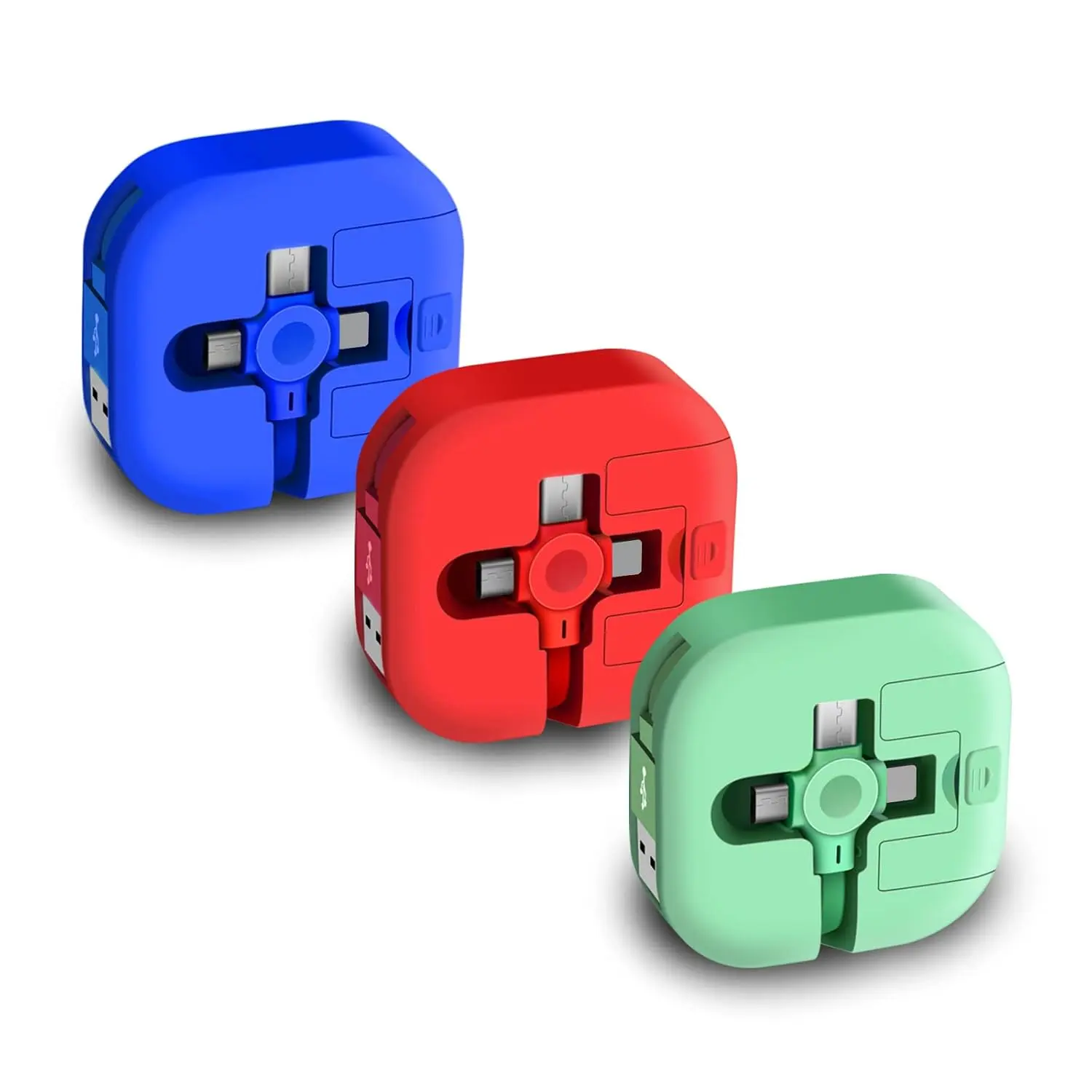 3 Pack Three in    Cord. 3 in 1   Retractable. Compatible USB C/ USB/L, Compatible with  17/16/15/14/13/12/11/Android, Tablet (Blue+Red+Green)
