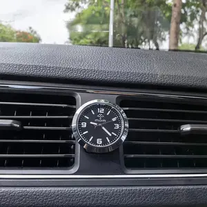 1pc Car Free Sticker Luminous Decoration Clock Car Clock Mini Quartz Analog Car Dashboard Home Office Universal Mini Clock