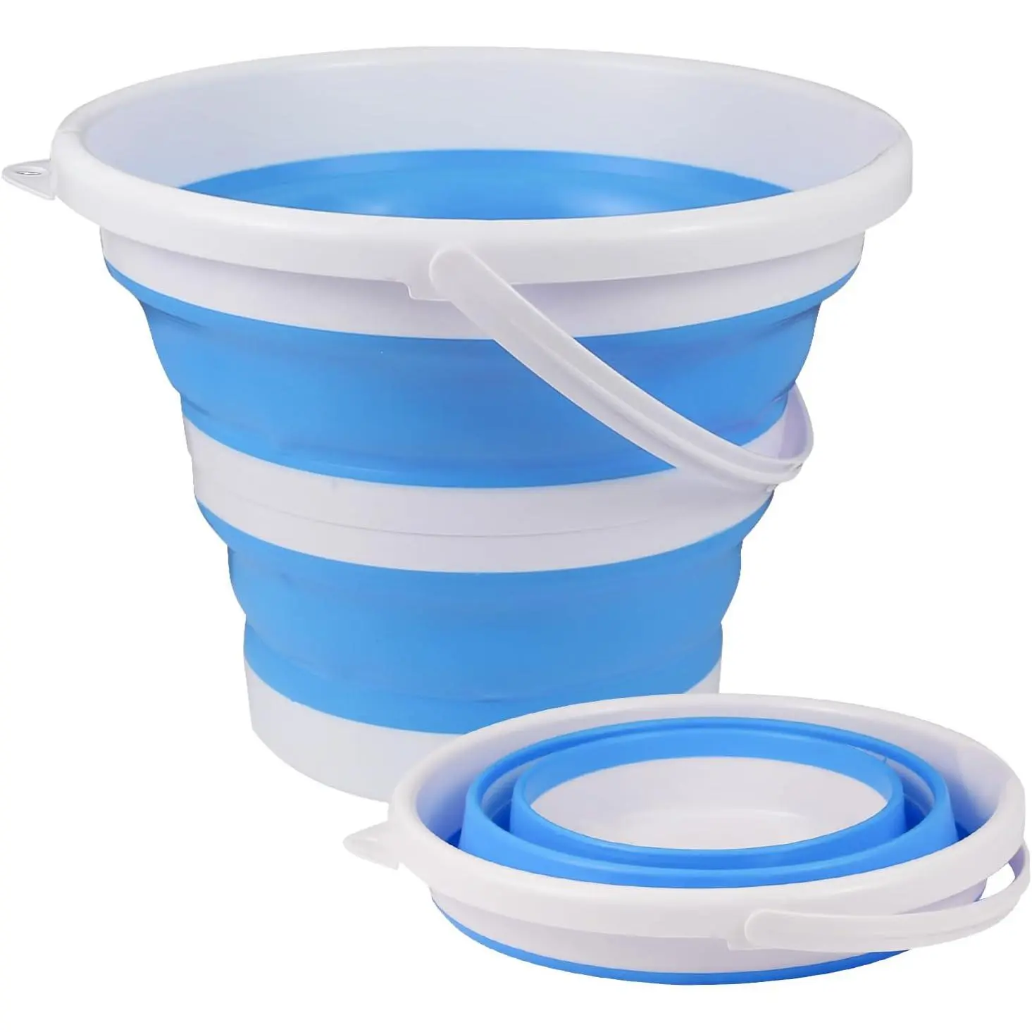10L Collapsible Bucket with Handle, Portable Foldable Water Pail, Space-Saving Cleaning Bucket for Mopping, Laundry, Car Wash and Camping