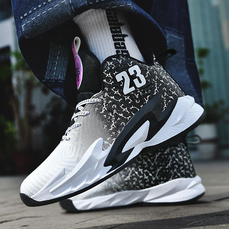 UYCEKK Men'S Gradient Color Basketball Shoes - Breathable Low-Top Sneakers with Shock Absorption, Durable Rubber Sole & Fabric Lining for Training, Running, Outdoor Sports, Basketball Gear, Athletic Footwear, Sleek Sports Design, Cushioned Support