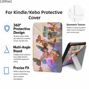 For Kindle/Kobo/Tolino Case, with stand Colorful Butterfly Pattern Print Design Fashion printed automatic wake-up/sleep/suction screen Kindle protective case, suitable for 2019 new Kindle 11th generation, Kindle 11th generation protective case (2022/2024
