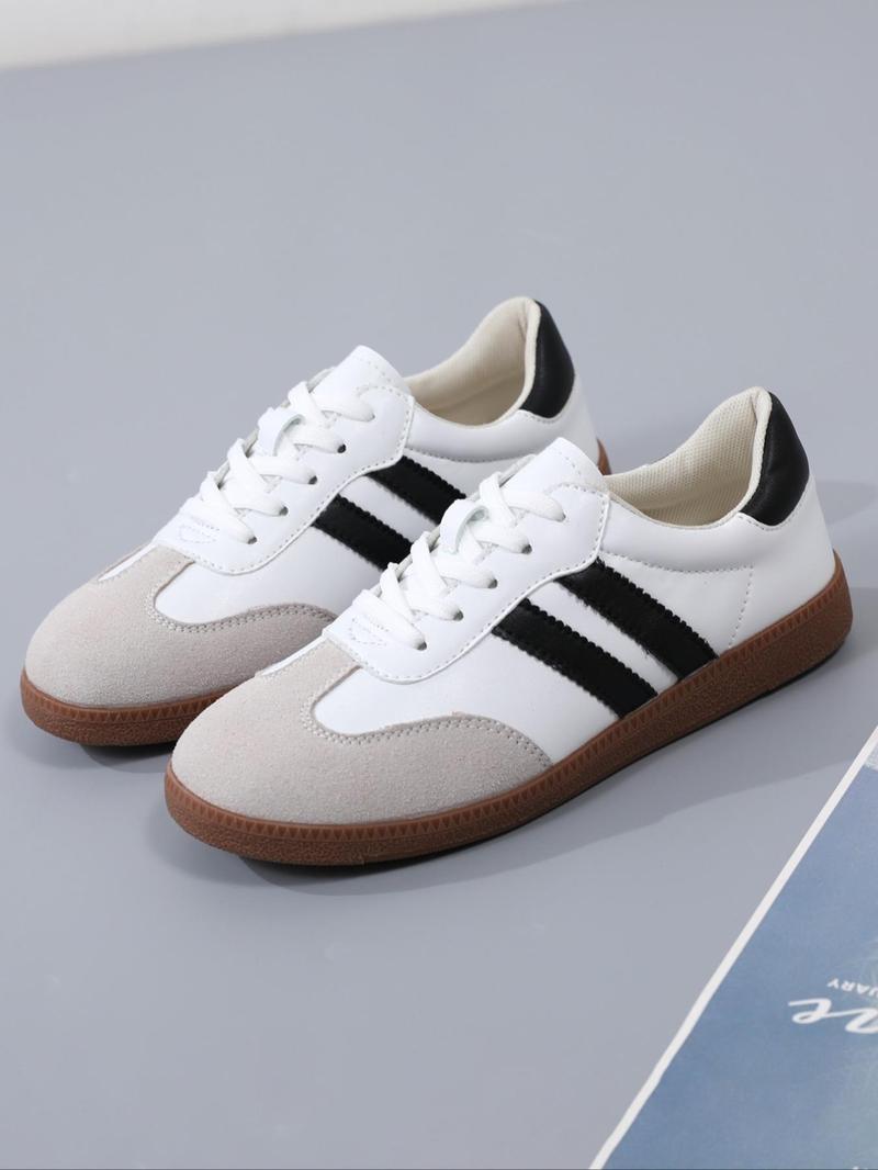 Women's Fashionable Patchwork Lace Up Low Top Sneakers, Casual Comfortable Breathable Sports Running Shoes, Athletic Shoes, All-match Round Toe Shoes for Daily Wear