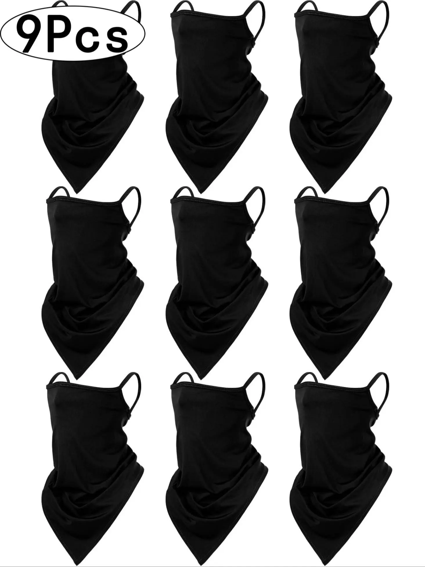 Protection Neck Gaiter Sun Arm Sleeves Set for Hiking Running, Cooling Face Neck Mask and Compression Sleeves to Cover Arms Women Unisex Fit (black)