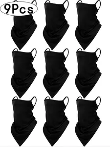 Protection Neck Gaiter Sun Arm Sleeves Set, Cooling Face Neck Mask and Compression Sleeves to Cover Arms Women (black)