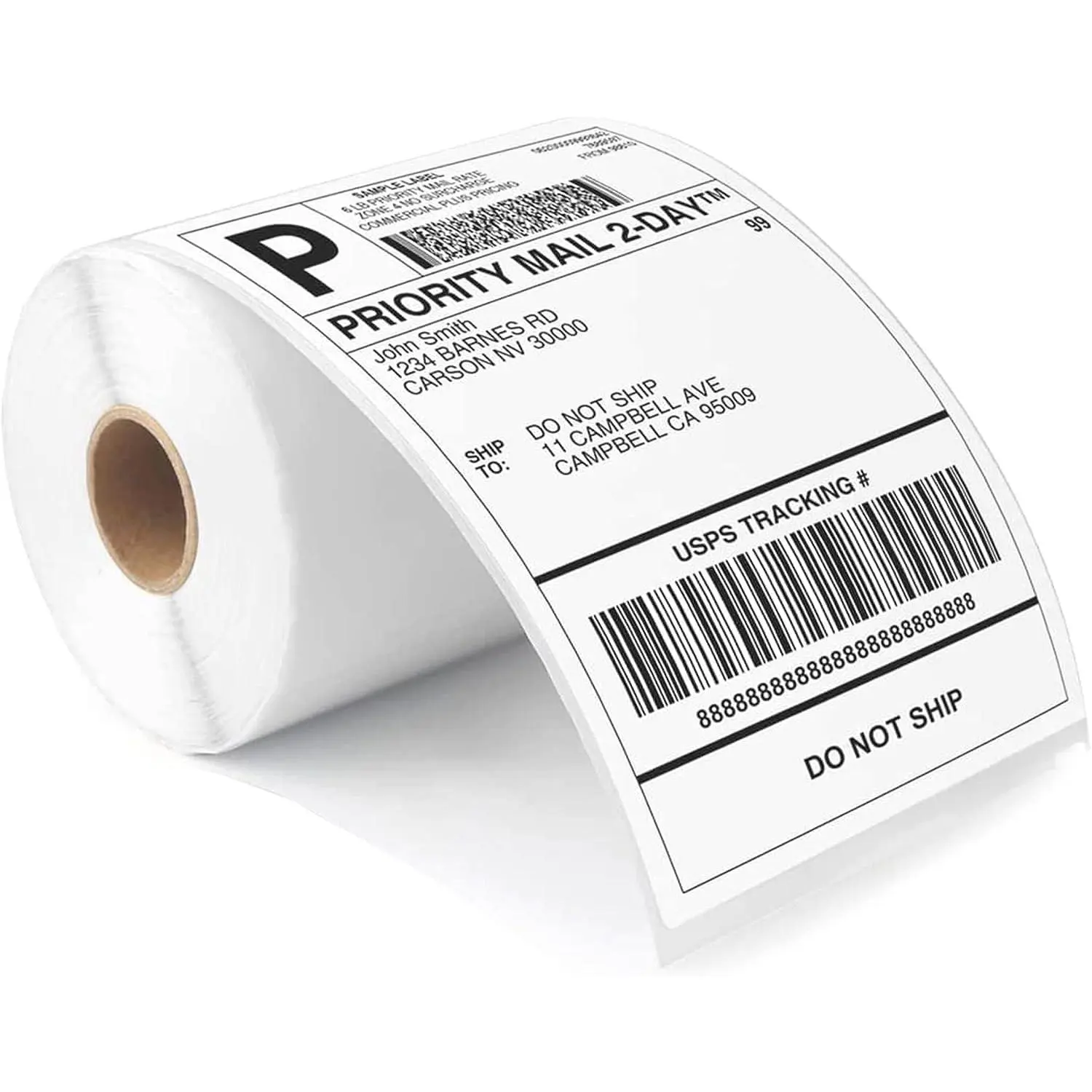 - 4”x 6” Direct Thermal Shipping Labels - 1 Roll (Per Roll 220 Labels) -  Perforated Self Adhesive Printable Stickers for UPS DHL FedEx USPS - Compatible w/ & Thermal Printers