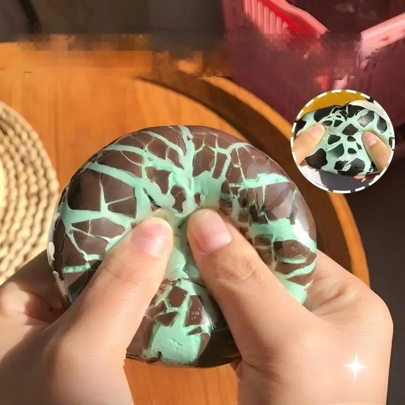 Crispy Handmade Ball Mint Chocolate Stress Relief Wax Ball, Ultra Soft Crispy Squeeze Toy, Sound Controlled Release Pressure