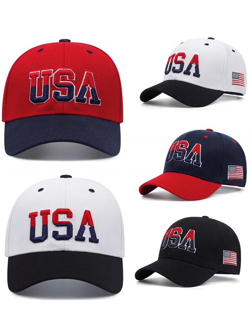 2026 New Fashion Trend American Flag Embroidered Street Skateboard Hat, Hip-Hop Hat, Outdoor Cycling Casual Sports Sun Hat, Daily Wear Decorative Baseball team victory Cap, Flat Brim Hat, Unisex adjustable unisex hat