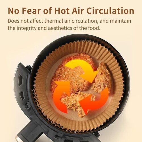 Food Grade Air Fryer Liners 100 pcs Disposable Paper Liner for Baking Roasting Microwave Easy To Clean Round Cookware Utensils