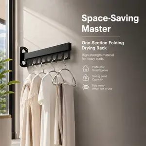 Foldable Wall Mount Clothes Rack, Retractable & Rotatable, Hidden Design When Folded, Space Saving Laundry Hanger Ideal For Small Apartment Balcony.