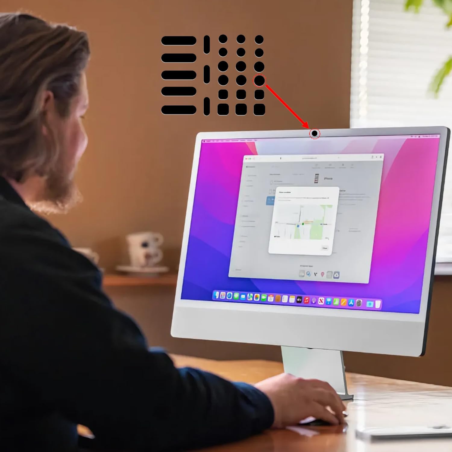 Universal Webcam Covers -  Protection Accessory, No  Application, Safe Screen Closure - Dots,Squares and Bars, 26 count - Black