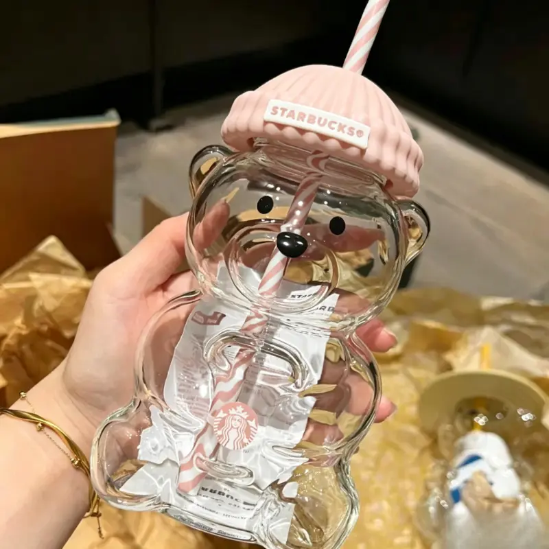2026 Oso Bearista Teddy Bear Glass Cup |   Limited‑Edition Collectible Bear Tum Must‑Have Coffee Lover Gift |   1Pc