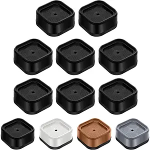 8 Pack Adjustable Furniture Risers Heavy Duty Square Stackable Bed Risers, Lifts Height 1, 2 or 3 Inch for Desk Leg Table Couch Sofa Chair Bed Frame Legs Dorm, Black