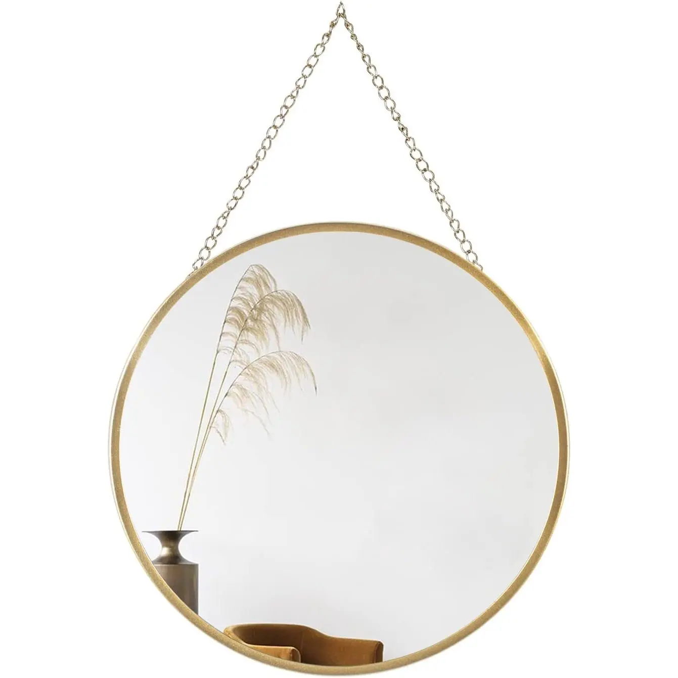Small  Circle Mirror, 10"  Wall Mirror with  Chain | Round Mirrors for Wall Decor Entryway, Bathroom, Bedroom, , Living Room