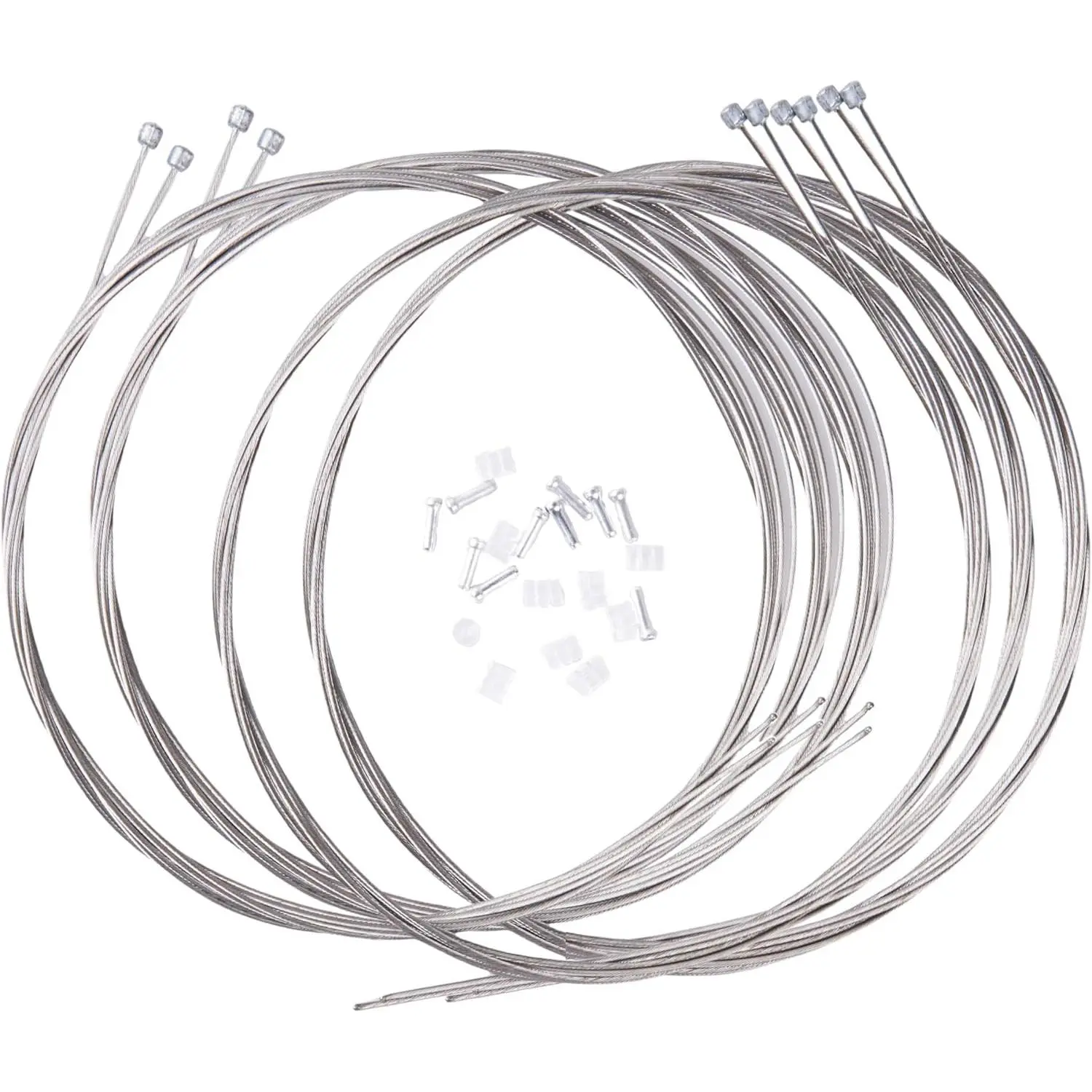 10Pcs 2100MM Universal Bicycle Shifter Cable Stainless Steel Shift Wire Kit for Mountain and Road Bike With Cable Tips and O-rings