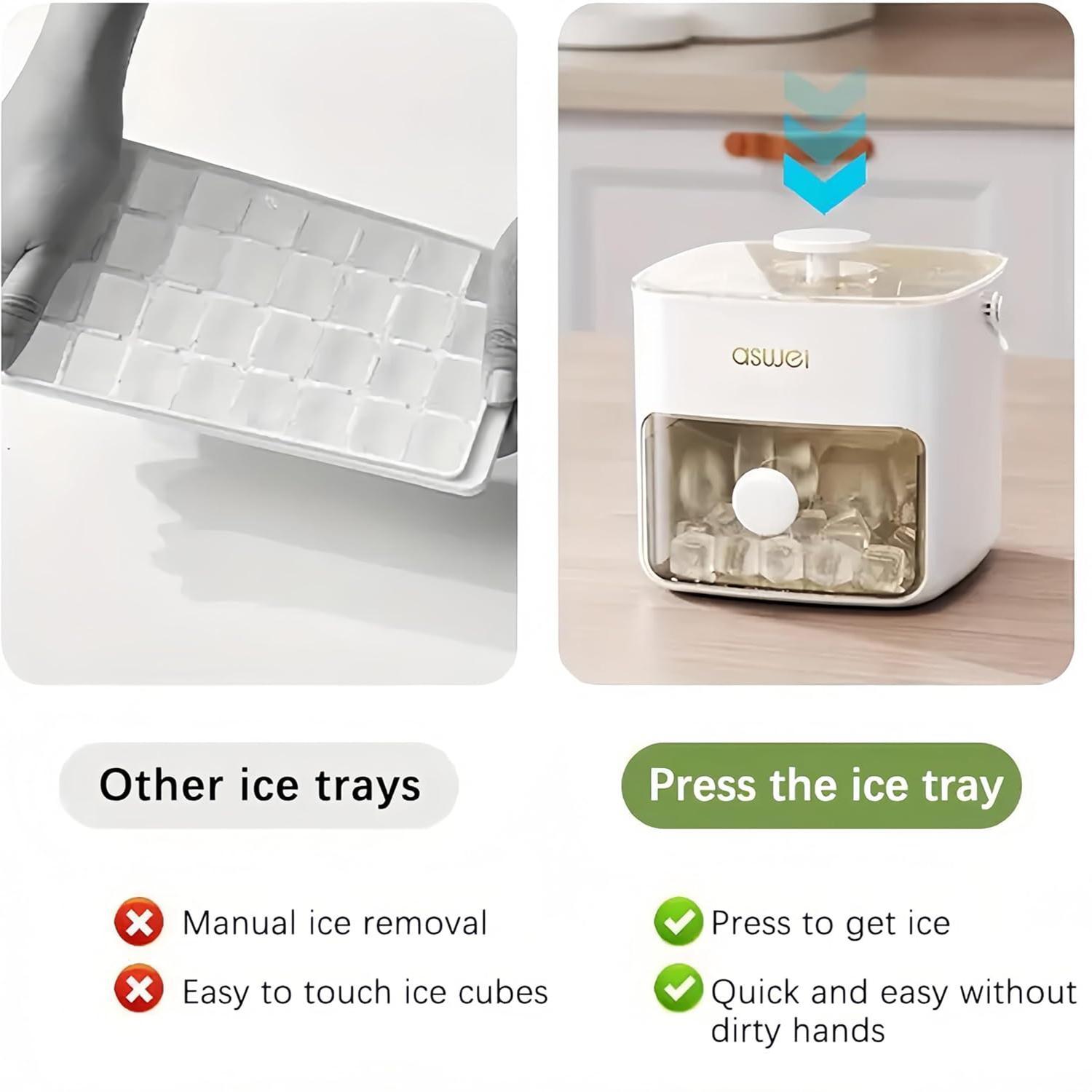 Press the ice cube tray, ice cube mold, ice box, ice hockey ball mold, large-capacity ice storage box