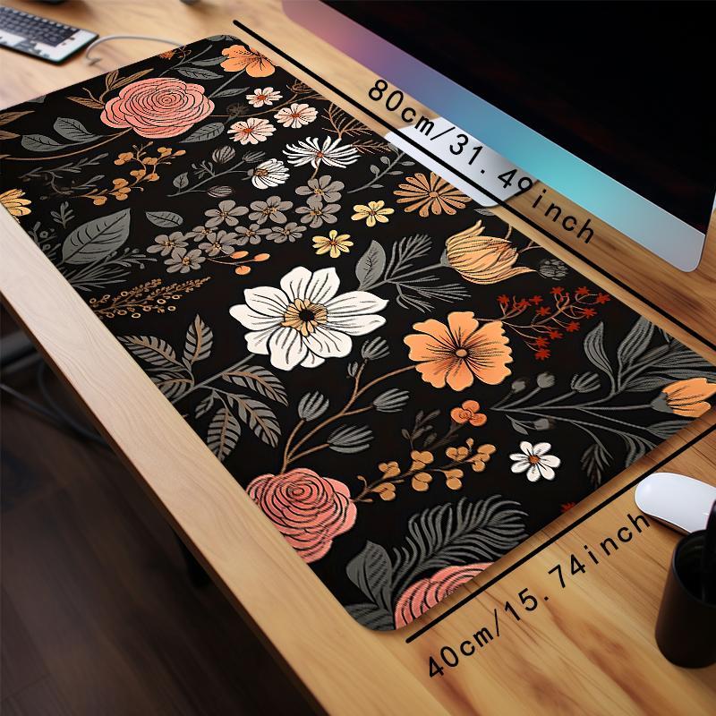 Creative Floral Pattern Mouse Pads, 1 Count Rectangle Gaming Mouse Pad, Office Keyboard Pad, Non-slip Computer Mat for Office, Home Gaming, Desktop Accessory