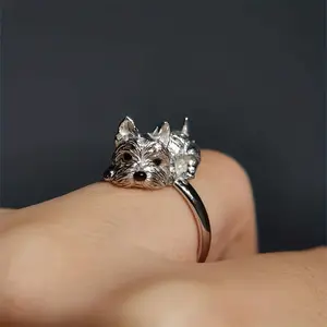 1pc Fashion Puppy Decor Open Ring for Women's Daily Wear