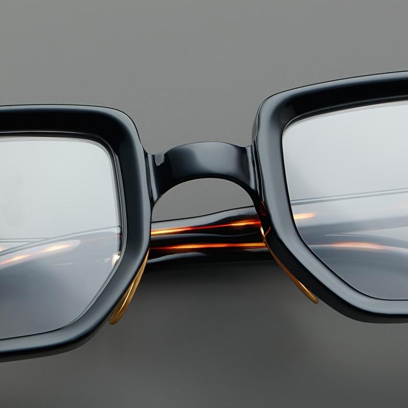 Vintage Tortoiseshell Wide Temple Eyeglasses, Gold Metal Accents, Non-Prescription PC Lenses, Classic Unisex Stylish Durable Eyewear for Men Women