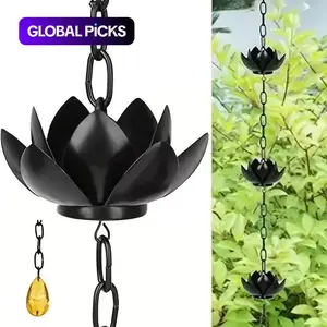 Lotus Rain Chain Outdoor Garden Decor, Garden Accessories, Aesthetic New Lotus Rain Chain for Courtyard Hanging Decoration, Drainage Art Craft for Balcony and Garden