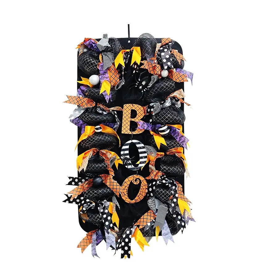 Halloween Pumpkin Door Hanging Wreath, Spooky Decoration for Front Door, Party Decorations, Horror Scene Props, Atmospheric Halloween Decorations, Fall Decor, Halloween Decorations Outdoor