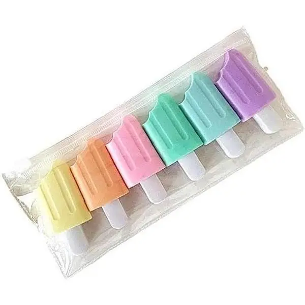 6 count Mini Highlighter Ice Shaped Marker Pen for Office Supplies Writing Stationery Attractive and Fashion Liquid Highlighters Markers and Highlighters