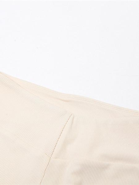 Women's Solid Crop Top & High Waist Skinny Pants Two-Piece Set, Casual Fashion Cozy Two Piece Outfits for Daily Outdoor Wear, Women Clothes for Summer