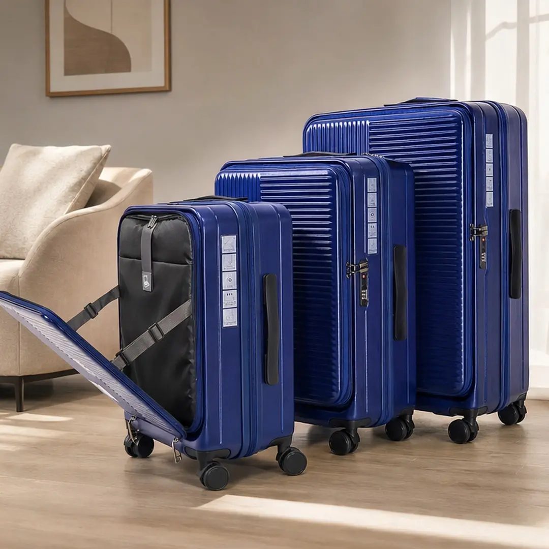 ARCH 3-Piece Hard Shell Luggage Set with Spinner Wheels - 20/24/28in Expandable Suitcases, TSA Lock, Front Laptop Compartment, Lightweight ABS+PC, Scratch-Resistant Matte Finish, 20.47" L x 12.2" W x 30.7" H, 28.3 lb Aqua Blue Bags for Travelers, Business