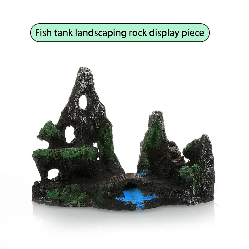 Traditional Style Fish Tank Rockery Resin Landscape Decor, Creative Aquarium Decoration, Unique Water Feature Accessory